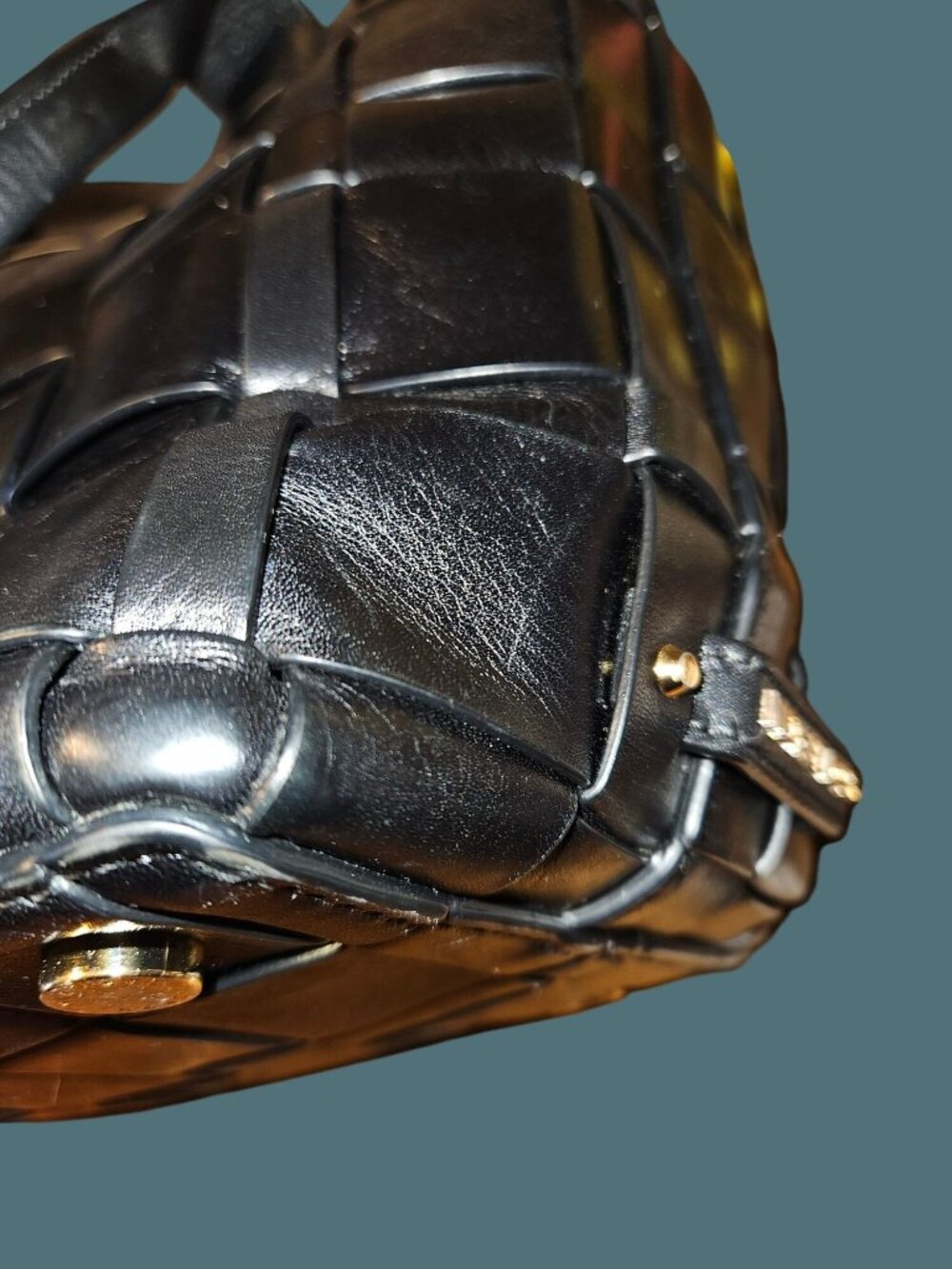 Michael Kors Black Woven Leather Vivian Tote Crossbody Bag - Picture 7 of 16